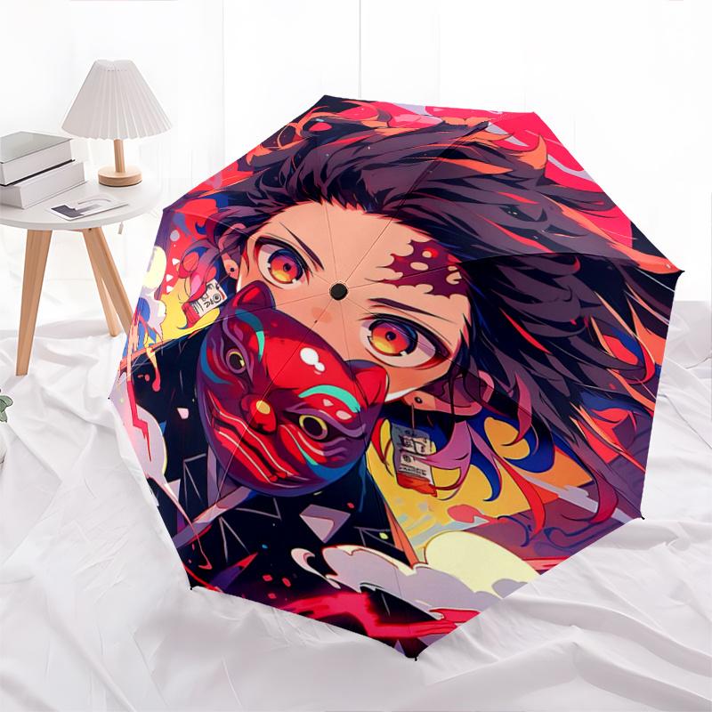 

1pc Anime Character Kamado Tanjirou Automatic 3-Fold Cartoon Umbrella Design, Cute Cartoon Pattern, Portable Outdoor Umbrella, Perfect, Holiday Gift f