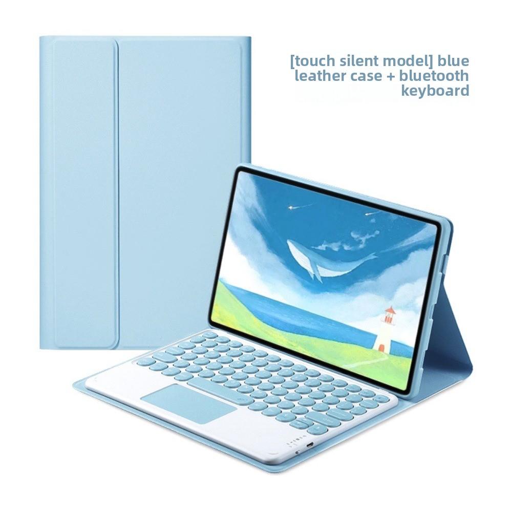 Leather Keyboard Case for iPad Air 6 10.2 Inch with Pencil Slot Magnetic Detachable Bluetooth Keyboard Protective Cover