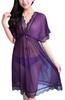 Sexy Plus Purple [ROKAROKA] Lingerie, Size, Negligee, Babydoll, See-through Nightwear, Camisole, Lace, Women's,