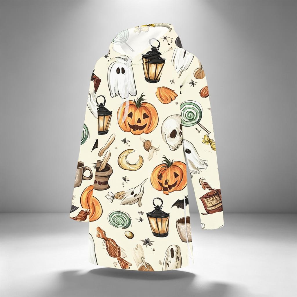 Women's Casual Long Sleeve Halloween Print Hoodie Pullover Top