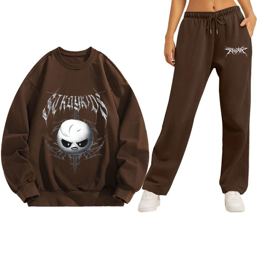Ensemble Hoodie et Pantalon de Jogging Graphique Concert Tournée Stray Kids Tenue Ample pour Couple Pantalons pour Femmes