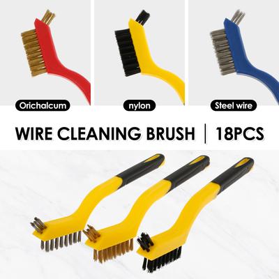 Set de 6/18 Brosse Métallique Brosse Métallique Inoxydable Brosse Nylon Polissage Métal Brosse d'Élimination de la Rouille Outils de Nettoyage Robinet de Cuisine