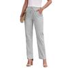 Herbst Damen Baumwoll-Leinen Kordelzug Weitbein Hose