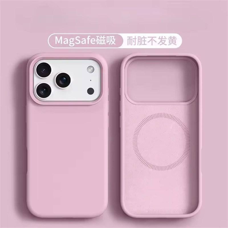 Liquid Silicone Magnetic for MagSafe Phone Case for IPhone 17 16 Pro Max 17 Ari 15 14 13 Solid Color Skin Protection Soft Back Cover