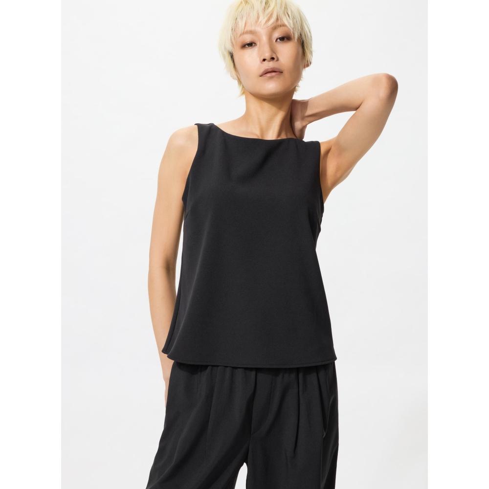 Uniqlo Japan Crepe Jersey Boat Neck Bra Top