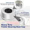 4Pack 2.72'' Trailer Hub Cap Trailer Wheel Bearing Dust Cap With Extra 4 Rubber Plugs Trailer Axle Dust Cap For EZ Lube Trailer Dust Cap 7000 To 8000