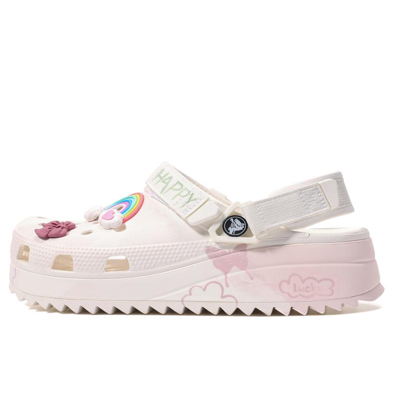 Crocs Hiker Clog Da Vinci Custom Special Shoe Case LUCKY Cloud Chain Decorative Buckle Simple Hiker Clogs Unisex Blue Pink White