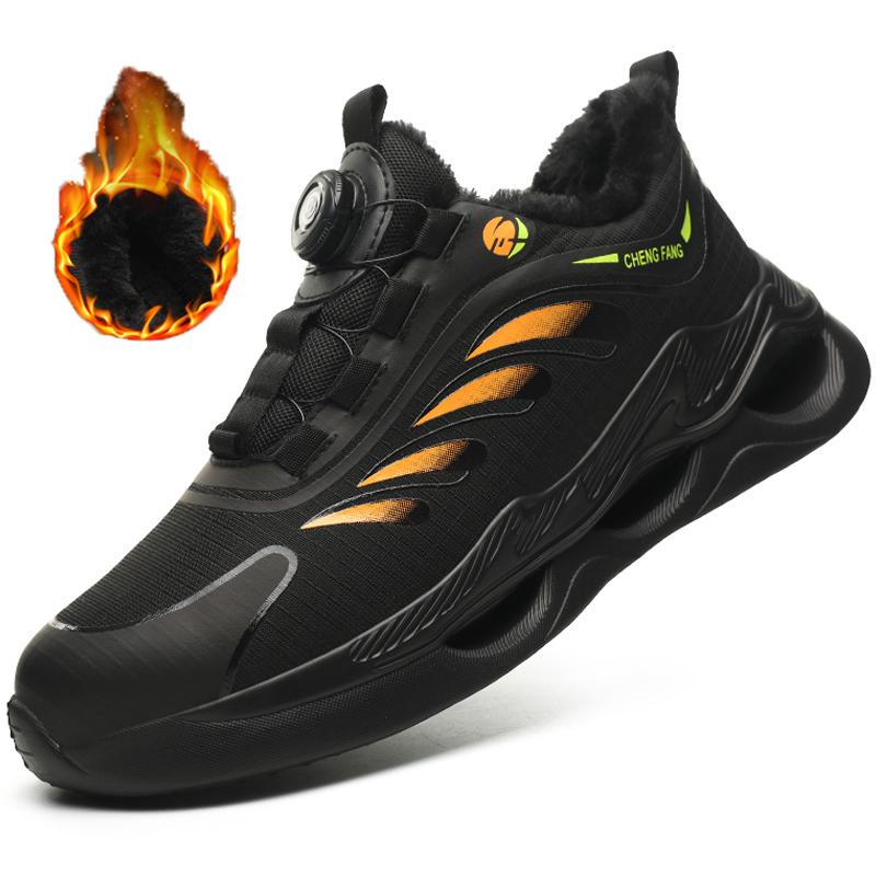 Men Winter Boots Rotating button Safety Shoes Anti Splash Water Work Shoes Puncture-Proof Indestructible shoes Protection Boots 36 6669₽