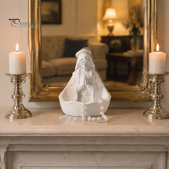 Rosenkranzhalter für Gebet Statue Unsere Liebe Frau von der Gnade, Halter für die Jungfrau Maria, Figur der Seligen Mutter, Katholisches Religiöses Heim-Mittelstück Dekoration Altar