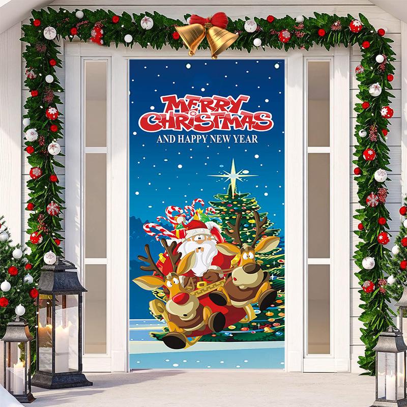 Christmas Door Tapestry: Hanging Cloth Decoration for Festivals & Parties