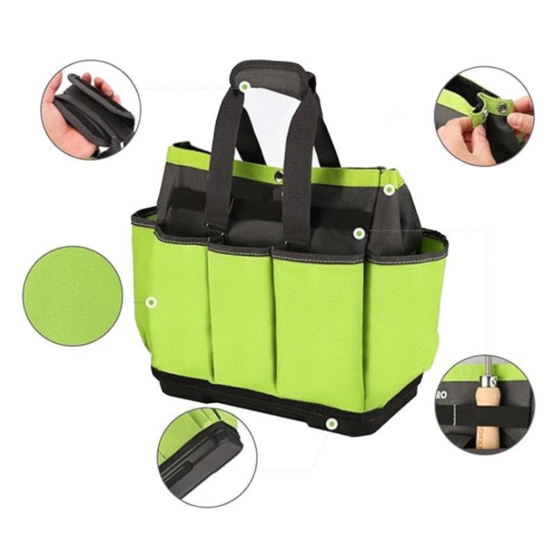 8 Pockets Garden Tool Bag Large Capacity Oxford Cloth Tote Caddytool Kit Handbag Weeding & Pruning Tool Storage Bag