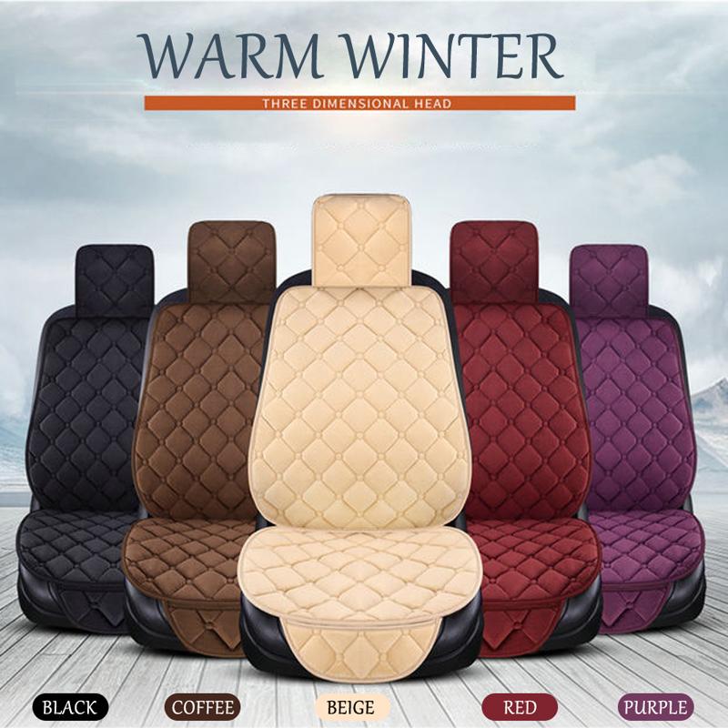 Warm Plush Car Seat Cover Winter Faux Fur Auto Front Back Rear With Backrest Seat Cushion Protector Pad Interior