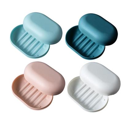 4 Pcs Box with Lid Portable for Travel Small Bathroom Holder Dish Case Storage Soap Tray For Travel Cover Container