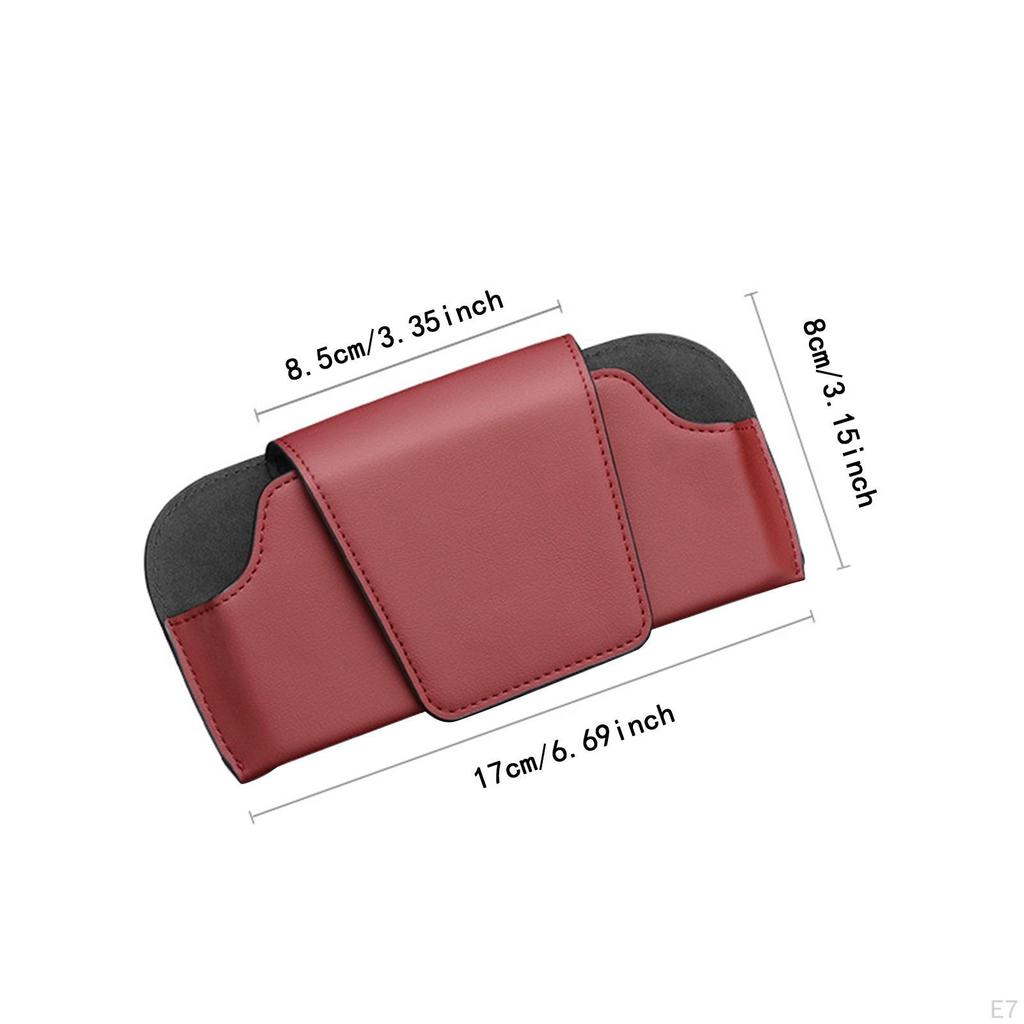 Car Glasses Clip, Portable PU Interior Accessory, Space-saving for Women And Men.