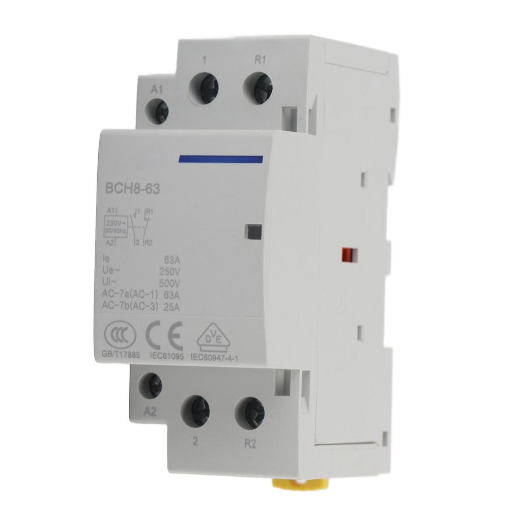 Contactor AC Casnic 2P 63A Montare pe Șină DIN 1NO 1NC (220V230V)