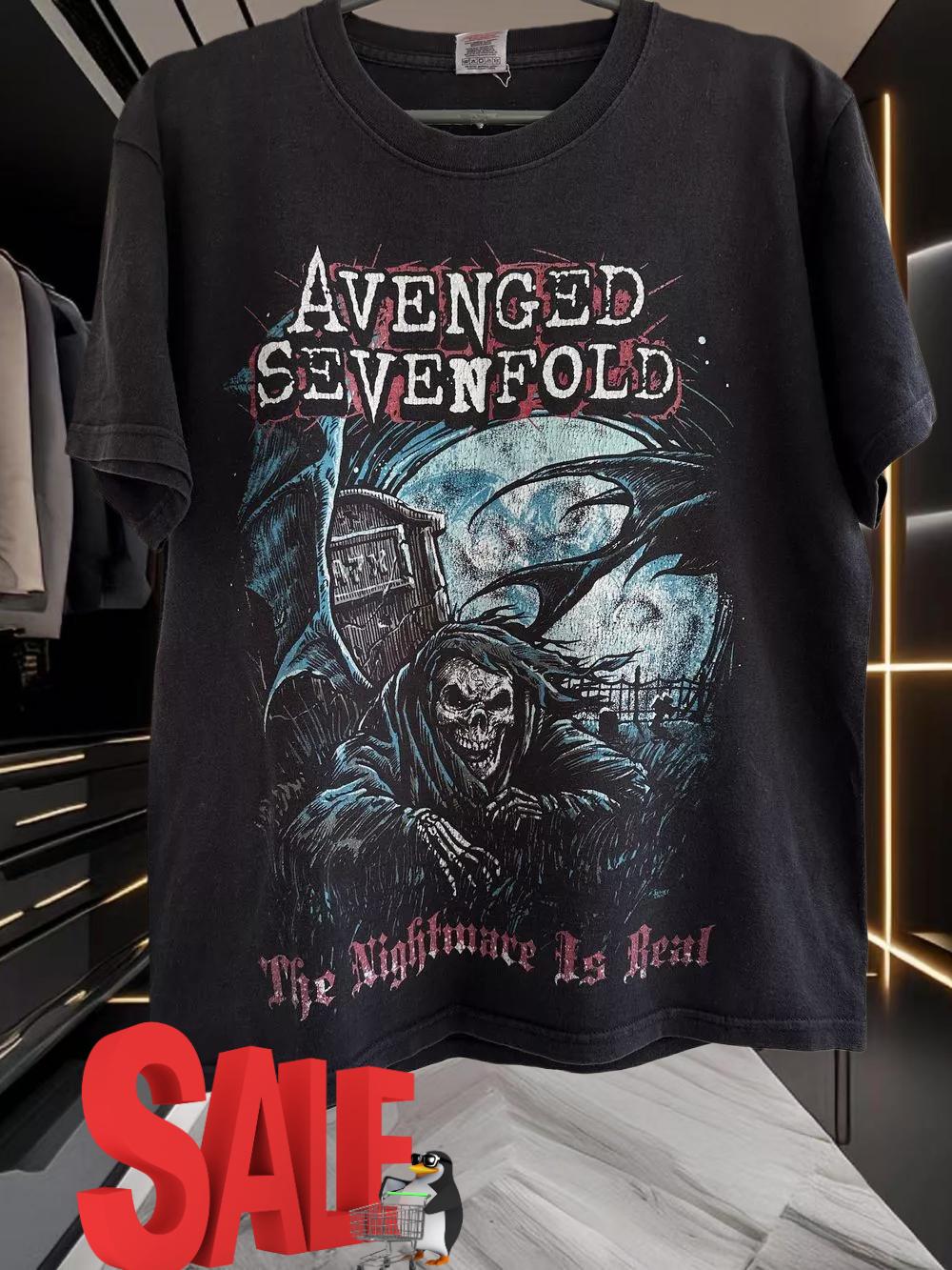 

2026 Avenged Sevenfold Band Nightmare Black Classic Style Unisex T Shirt Graphic Short Sleeve Shirt Unisex Men Women Summer S разноцветный