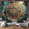 Maya-Azteken-Kalenderstein, Dschungelruinen, 2D-Flachwandteppich, Hintergrund Für Wohnzimmerdekoration, Wandbehang Mit M