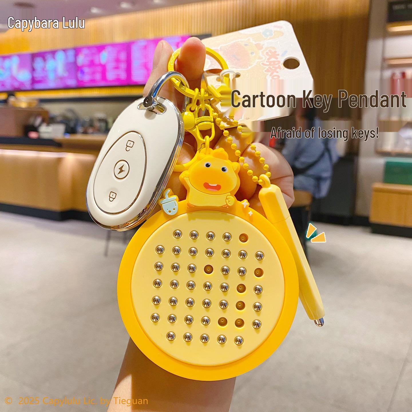 

Capybara Steel Ball Magnetic Drawing Board & Decompression Keychain Pendant OPP Bag Packaging