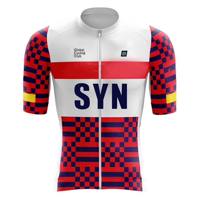

SYN Cycling Suit Short Sleeved Set Summer Men s Road Bike Cycling Suit Quick Drying Breathable Cycling Jersey Cycling Bib S слоновая кость