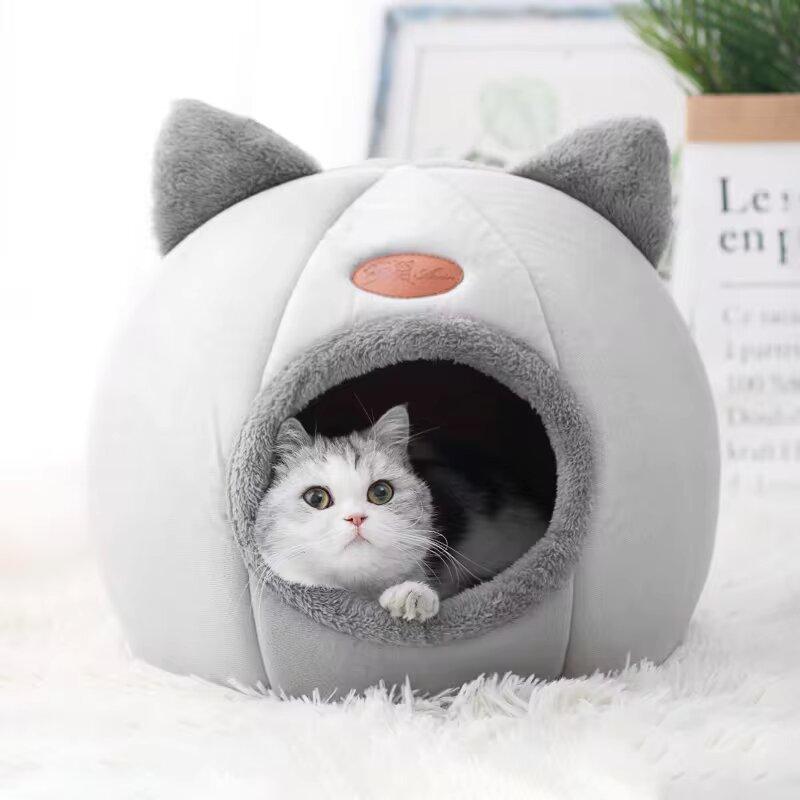 Highest Quality Comfort Pet House Tent Winter Deluxe Semi-Enclosed Deep Sleep Cat Bed Pet House Tent Small Mat Basket Small Dog