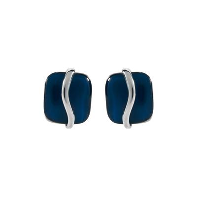Skagen SOFIE SEA GLASS Blue Organic Shape Stud Earrings SKJ1810040 Women's