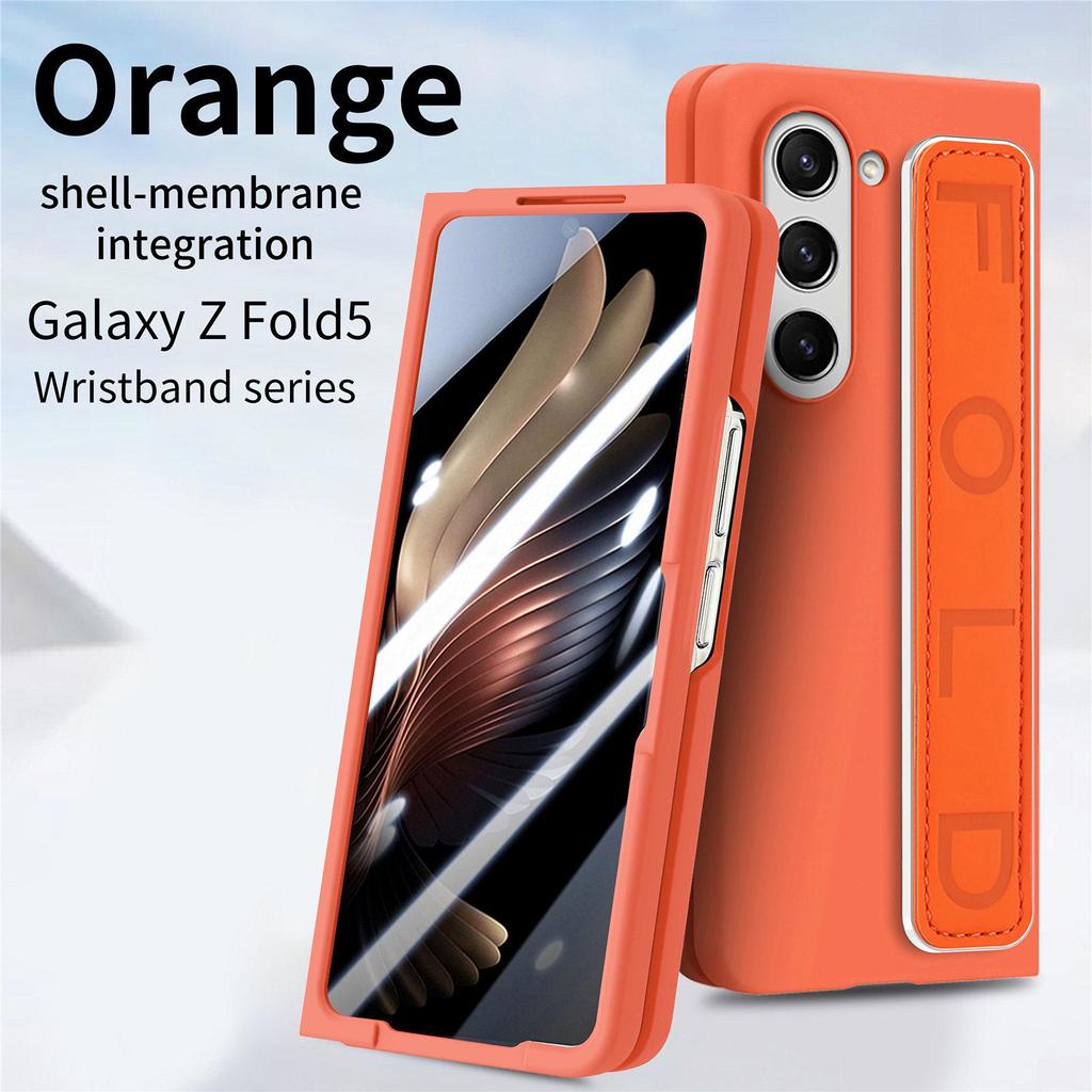 Elastic Rope Wristband Phone Case and Film for ZFold7/ZFold6 with PC Skin-Feel Spray Paint