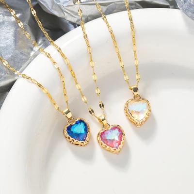 Women's Mocha Aurora Heart Bird's Nest Necklace - Colorful Ins Style Influencer Accessory