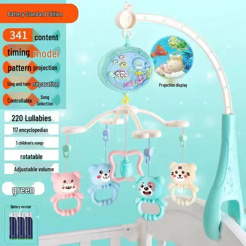 

Музыкальный мобиль для кроватки для новорожденных: Развивающая вращающаяся подвесная игрушка с погремушкой