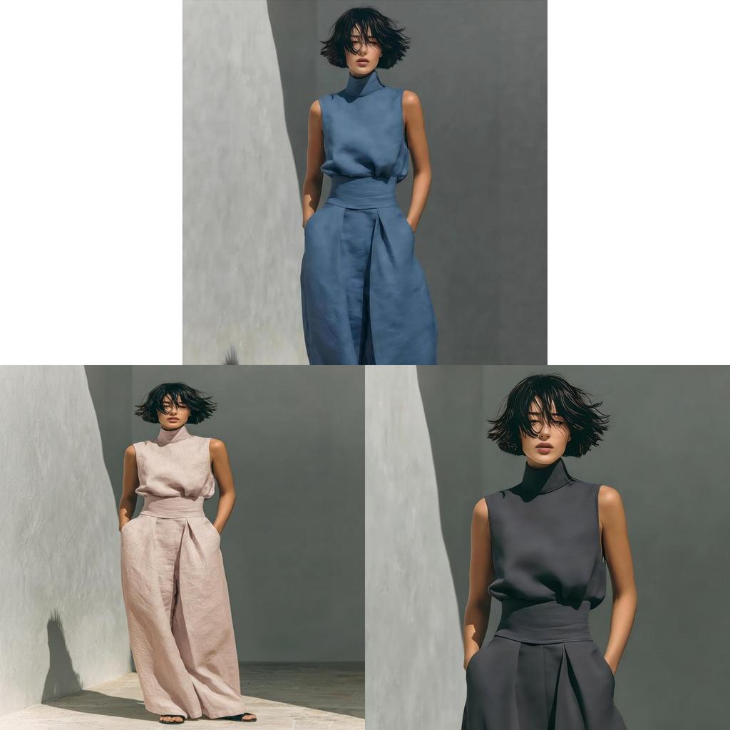 Einfarbiges ärmelloses T-Shirt für Damen aus Polyester im lässigen Sommerstil für zu Hause und die Freizeit