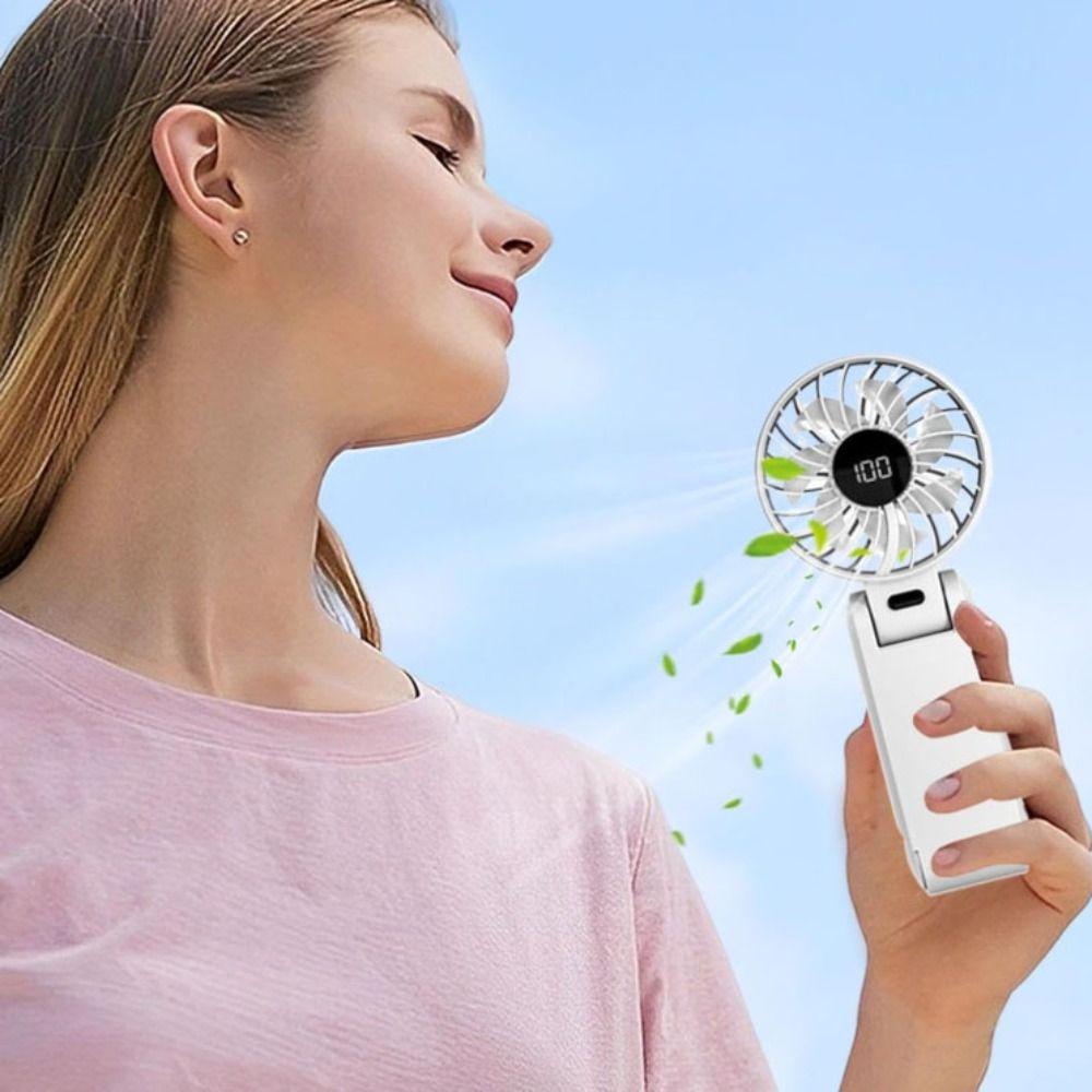 Ultra Leiser Mini Tragbarer Ventilator Digitales Display Faltbarer Ventilator Effiziente Kühlung Kleiner Ventilator Autonutzung