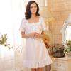 Rochie de Prințesă Retro din Bumbac Mărimi Mari - Mânecă Scurtă & Fustă, Cămașă de Noapte High-End, Îmbrăcăminte Casual pentru Acasă