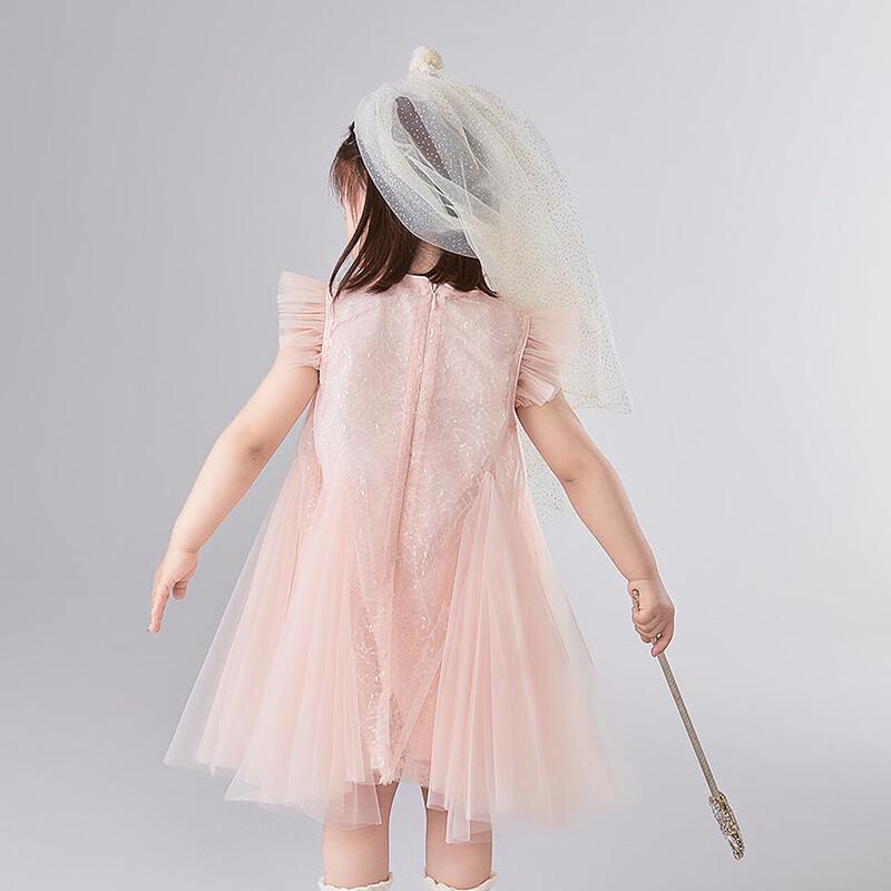 Girls' Sequin Mesh Patchwork Princess Dress