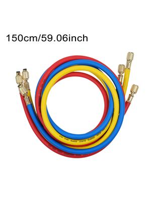 3Pcs Refrigerant Charging Hose Tube Kit Hose Low Loss Fittings for R12 R22 R502 Refrigerant Air Conditioning Manifold Gauge