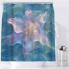 1Pc Blue-Purple Floral Close-Up Shower Curtain With 12 Hooks - Easy Install, Cleanable, Replaceable, Elegant Polyester Fabric Fo