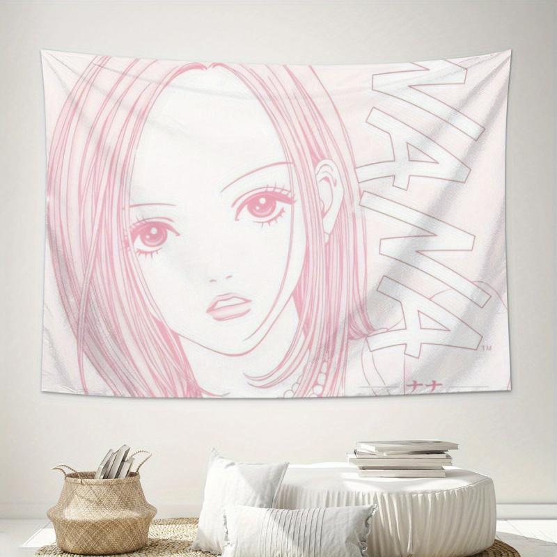 VIKAMA NANA Komatsu Nana Pink Thread Tapestry Japanese Girl Anime Atmosphere Ins Style Room Decoration Home Decoration