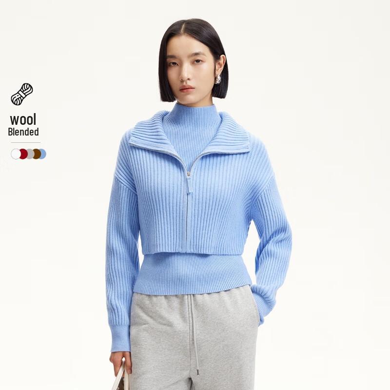 

Женский вязаный свитер из смесовой шерсти с воротником-стойкой VEROMODA S