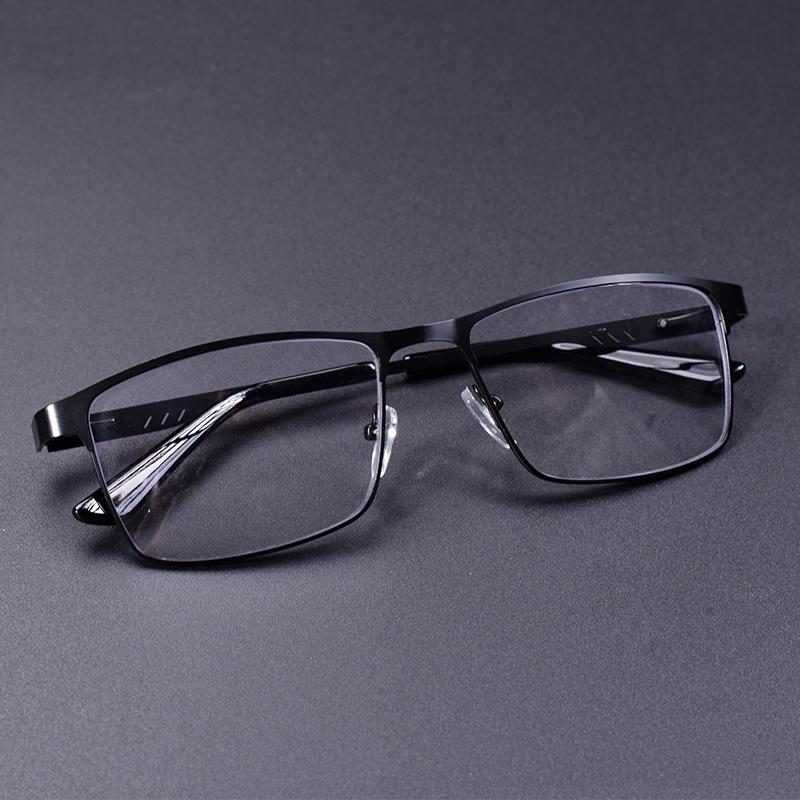 

Fashion Metal Full Frame Blue Light Blocking Reading Glasses With Diopter Square Big Frame Business Men+100+200+300 +4.0