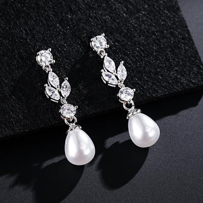 Luxury Elegant Pearl Crystal Drop Earrings For Women New Waterdrop Long Tassel Earrings Female Party Wedding Jewelry Gifts
