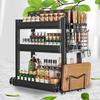 Multifunctional 3-Tier Carbon Steel Kitchen Storage Rack