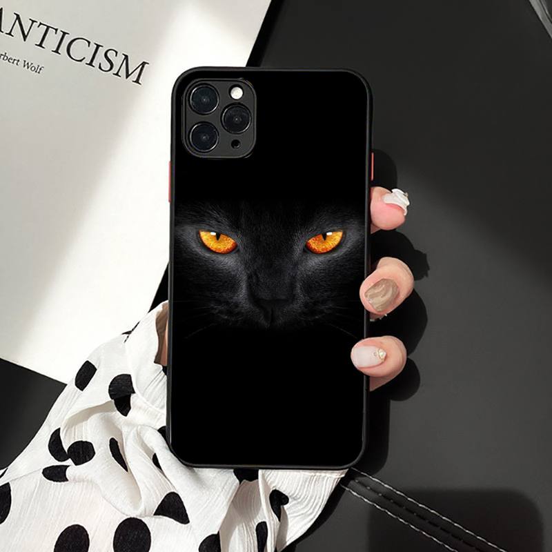 Black Cat Staring Eye On Phone Case for iPhone 11 12 13 mini pro XS MAX 8 7 6 6S Plus X 5S SE 2020 XR case
