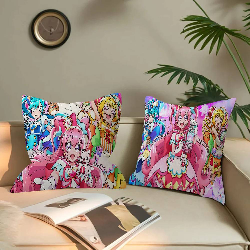 Pretty Cure Anime Cushion Cover Pillowcase Upholstery Sofa Throw Pillow Home Decor Pillowcas
