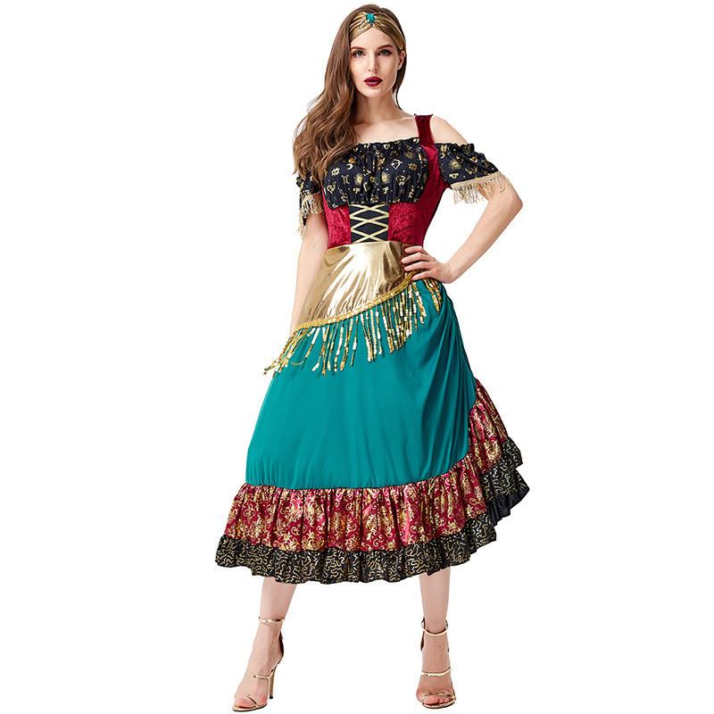 Flamenco Performer Outfit With Polyester And Spandex For Theatre And Dance Shows