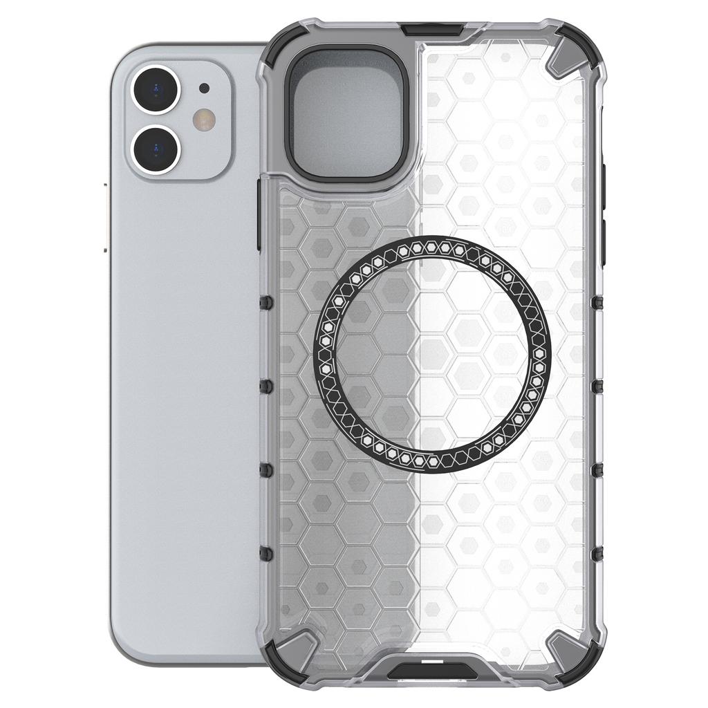 Für iPhone 11 Hülle Kompatibel mit MagSafe Wabenmuster TPU+PC Handyhülle
