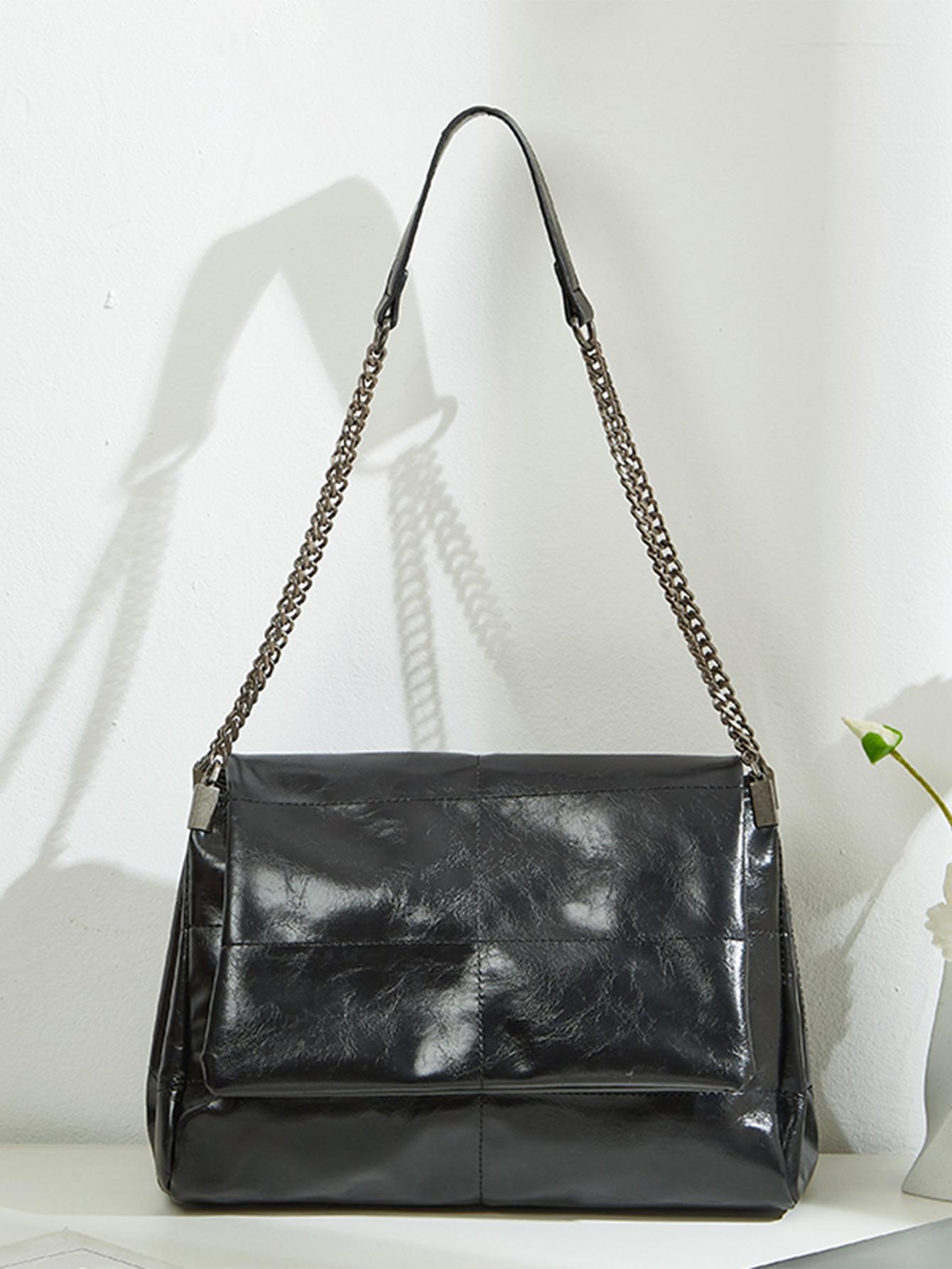 

Large Capacity Commuting Bag 2024 New Spring/Summer Women s Chain Tote Bag, High-End and Fashionable Single Shoulder Underarm Ba (30cm Max Length 50cm)