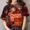 2025 Year Of The Snake T Shirt Women 3d Print Cute Snake Graphic T-shirts Fashion Casual Short Sleeve Unisex Lunar New Year Tees