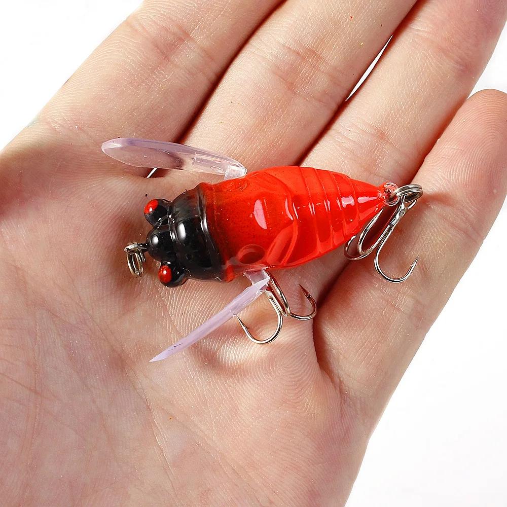Cicada Imitation Soft Bait with Fluttering Wing Surface Lure for Bass Snakehead Topwater Fishing Topwater Popper for Freshwater Saltwater Fishing