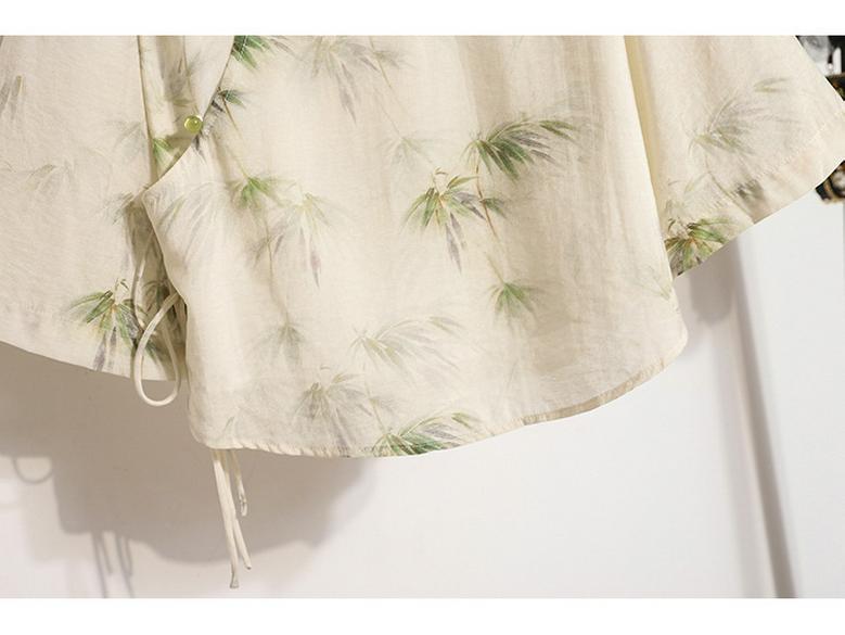 Plus Size Women's Chinese Hanfu Retro Top & Slimming Cheongsam Skirt Suit