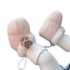 Warm Fleece-Lined Soft-Soled Baby Girl Cotton Shoes & Socks, Newborn to 1 Year, Flower Design, Foot Protection Boots