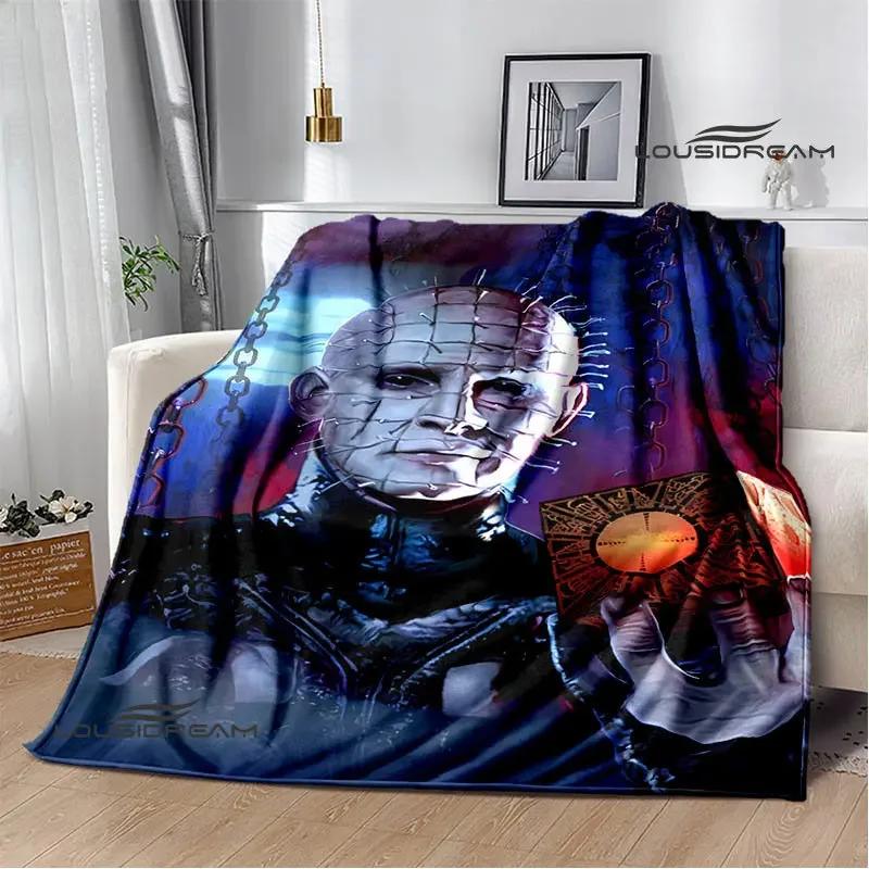 Coperta con stampa horror hellraiser coperta da picnic coperta sottile in flanella morbida e confortevole coperta da viaggio per la casa regalo di compleanno