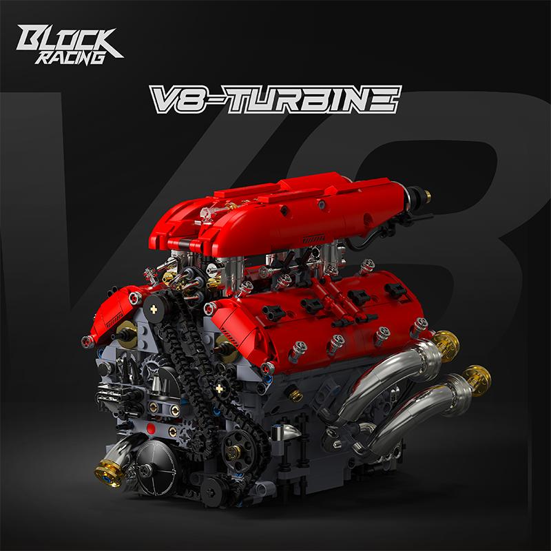 Non-Toxic V8 Turbo Engine Model 1370Pcs Building Blocks Motorized Mechanical Creative Desktop Decor Gift For Adults Kids